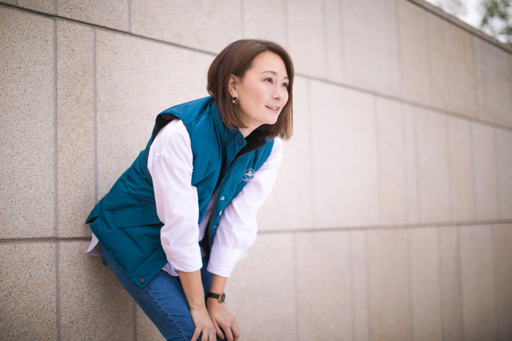 智能發熱厚棉背心(藍)